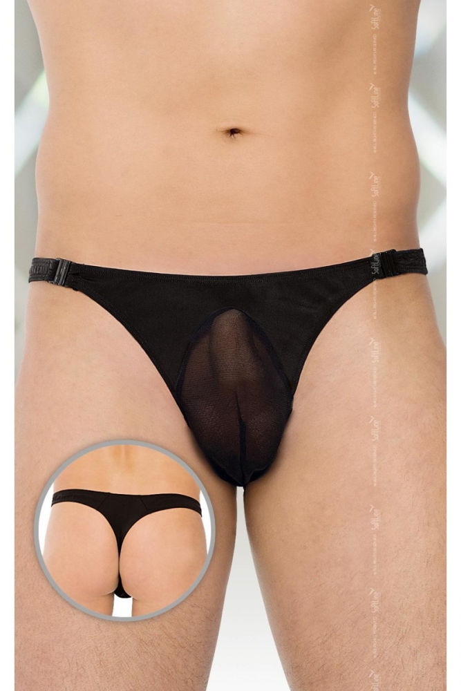 Трусики мужские "Soft Line" черные стринги, XL 
