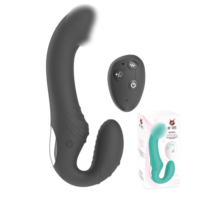 Безремневой страпон с вибрацией "NV Toys Roma" на дистанционном управлении, черный 