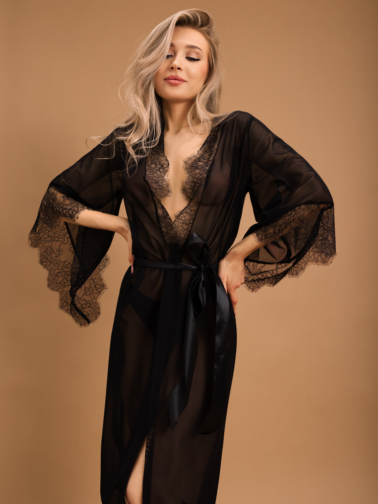 Халатик "Le Frivole" черный, L/XL  