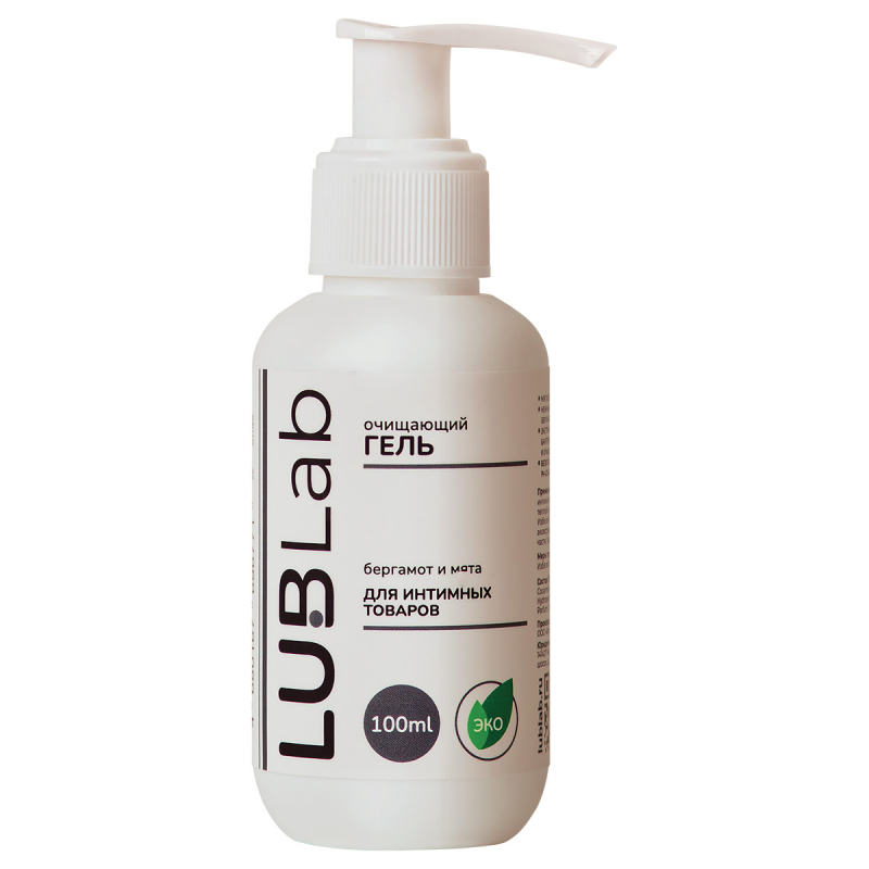 Гель очищающий для секс игрушек "Lub Lab" бергамот и мята, 100ml 